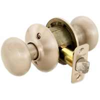 Plymouth Passage Door Knob, Satin Nickel, Fits 1-3/8 to 1-3/4 Doors