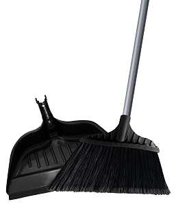 Angle Broom with Dustpan, Comfort-Grip Handle, 15 in