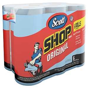 Original Shop Towels Standard Rolls 6 Pack Blue