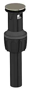 Plastic Push Pop-Up Sink Drain in Brushed Nickel Finish