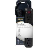 POWER STRIP BLK 6OUT 3FT