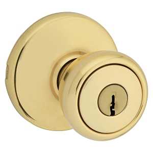 Tylo Keyed Entry Door Knob Polished Brass