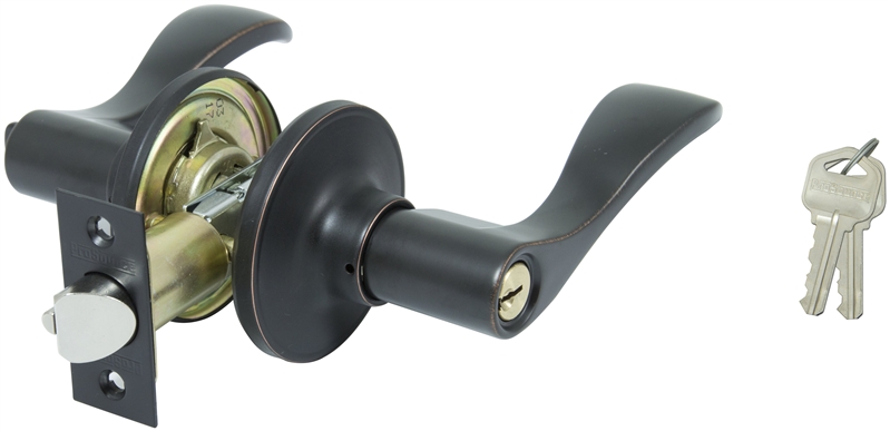 Entry Keyed Lever Lockset, Aged Bronze Finish