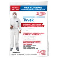 Tyvek Protective Coverall with Hood and Boots, XL, White