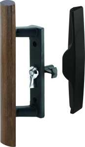 DOOR HANDLE SLIDING BLK/WOOD