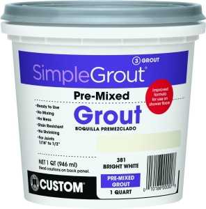 Pre-Mixed Sanded Tile Grout Bright White 1 Quart