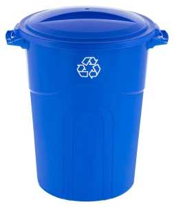 32 Gallon Blue Recycling Trash Can