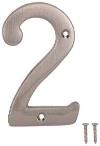 4 in Satin Nickel House Number 2, Zinc