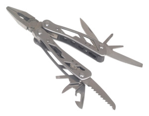 12-in-1 Stainless Steel Folding Multi-Tool with Nylon Holster