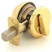Single-Cylinder Deadbolt, Bright Brass Finish, Grade 2