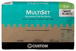 Multi-Set White Thinset Mortar 50 lb Bag for Tile Installation