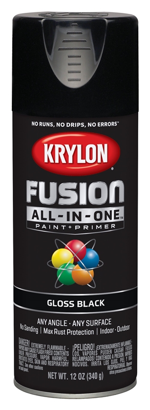 All-in-One Primer and Spray Paint Gloss Black 12 oz Aerosol