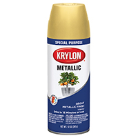 Metallic Spray Paint, Brilliant Metallic Bright Gold, 12 oz Can