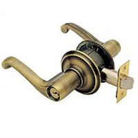 Flair Keyed Entry Lever Lockset, Antique Brass Finish