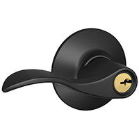 Accent Keyed Entry Door Lever Lockset Matte Black Grade 2