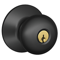 Plymouth Keyed Entry Door Knob, Matte Black