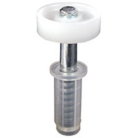 Spring-Loaded Bi-Fold Door Top Pivot Guide Wheel, White Nylon