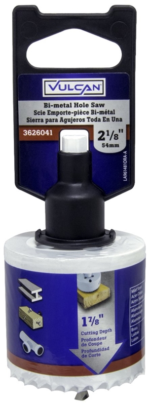 Heavy Duty Bi-Metal Hole Saw 2-1/8 in Dia 1-3/4 in Cut Depth