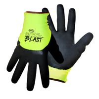 Hi-Vis Green Coated Latex Work Gloves, Large