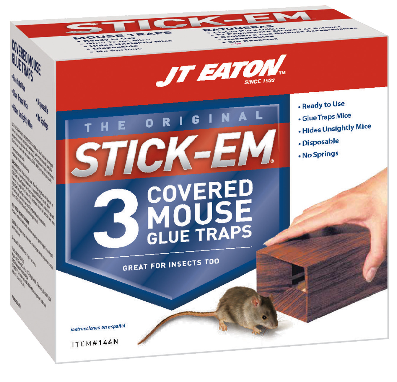 Covered Mouse Glue Trap, Cardboard Dust-Resistant Design