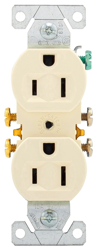 15A 125V Duplex Receptacle 5-15R Light Almond