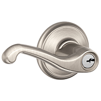 Flair Keyed Entry Lever Door Lock, Satin Nickel, Grade 2