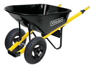 6 cu ft Steel Wheelbarrow, 2-Wheel, Black