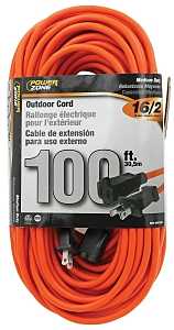 Outdoor Extension Cord 100 ft 16 AWG Orange