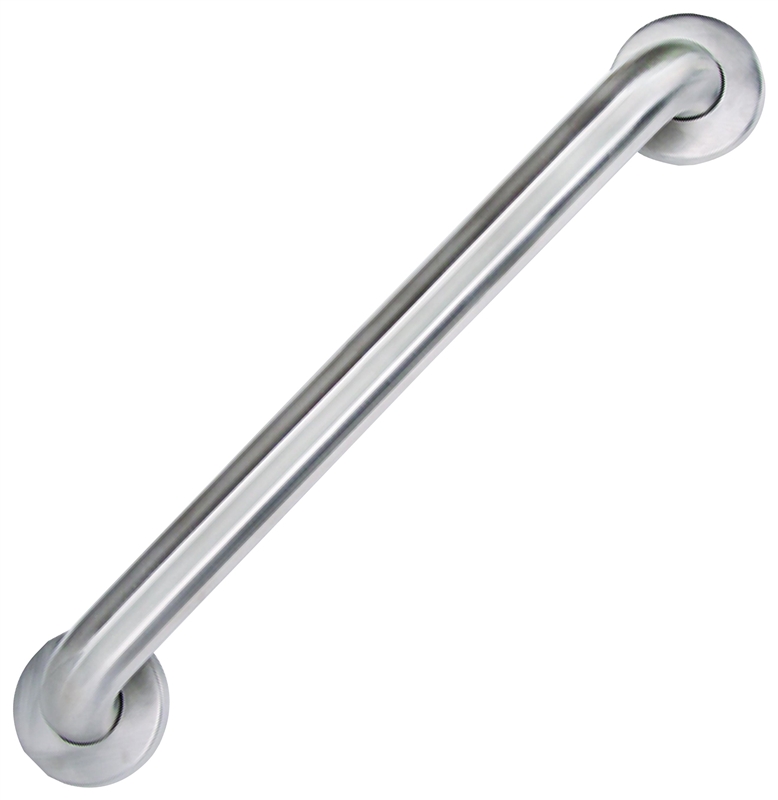 Straight Safety Grab Bar, Stainless Steel, 1-1/2 in Dia x 16 in