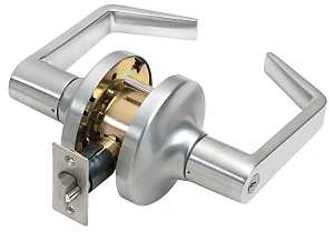 Grade 2 Storeroom Lever Lock 2-3/4 in Backset Zinc Dichromate