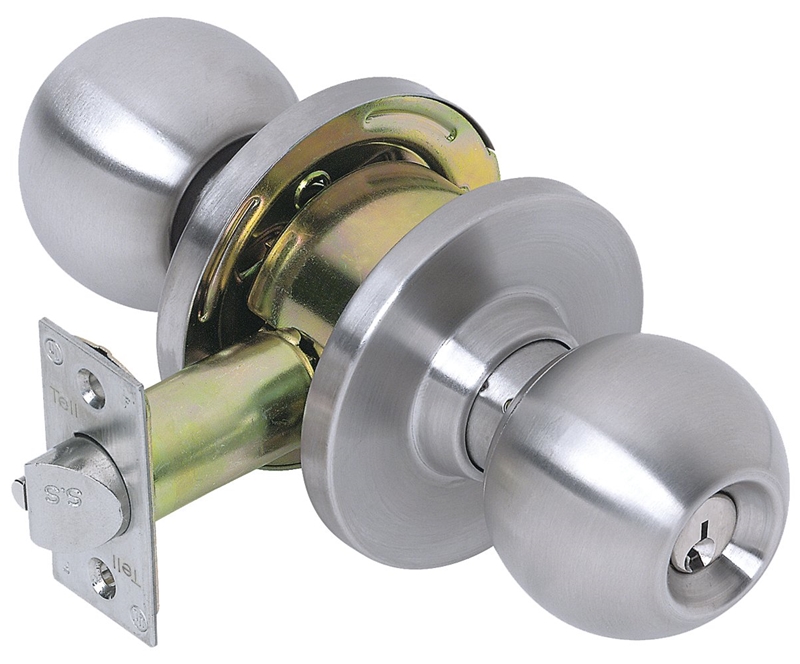 Grade 2 Tubular Entry Ball Knob, US32D Satin Stainless, Adj Backset