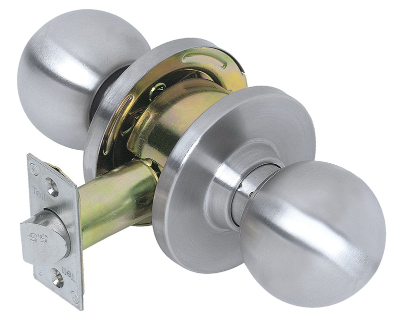 Grade 2 Commercial Passage Knob Satin Chrome 2-3/4 in Backset