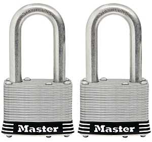 Stainless Steel Keyed Padlock Set 1-3/4 in Body 1-1/2 in Shackle 2Pk