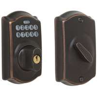 Electronic Keypad Deadbolt, Aged Bronze, Grade 2, Key Override