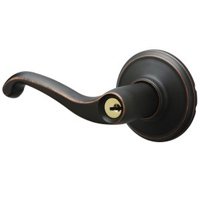 Flair Keyed Entry Lever Door Lockset, Aged Bronze, Grade 2