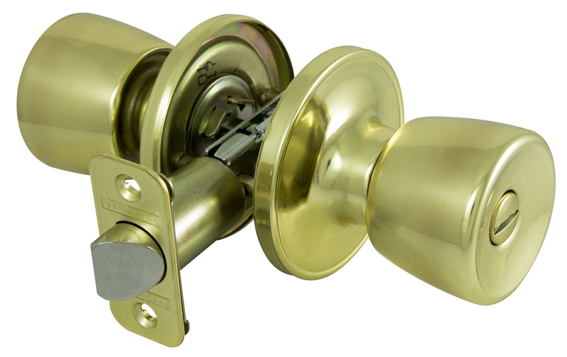 Tulip Privacy Door Knob Lockset, Polished Brass