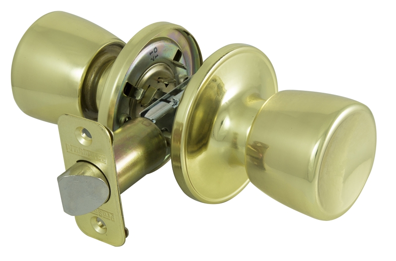 Tulip Passage Door Knob Lockset, Polished Brass Finish