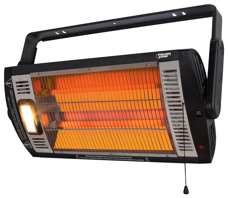 Wall-Mount Halogen Heater with Light, 750/1500W
