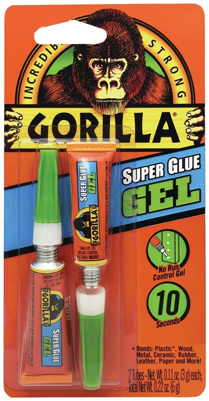 Super Glue Gel, Clear, 3 g Tube, Impact Resistant, Fast Set