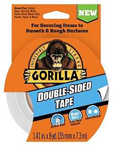 Double-Sided Tape, Gray, 1.41 in x 8 yd, Weather Resistant