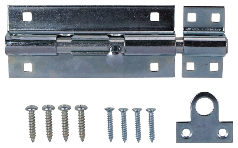 Padlockable Barrel Bolt Lock 7-1/2 in Zinc-Plated Steel
