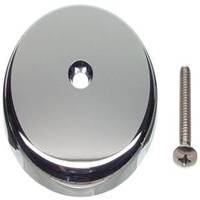 1-Hole Round Tub Overflow Plate, Chrome (Plastic/Stainless Steel)