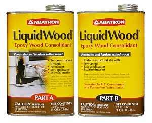 LiquidWood Epoxy Wood Consolidant Wood Filler, 2 Quart Kit