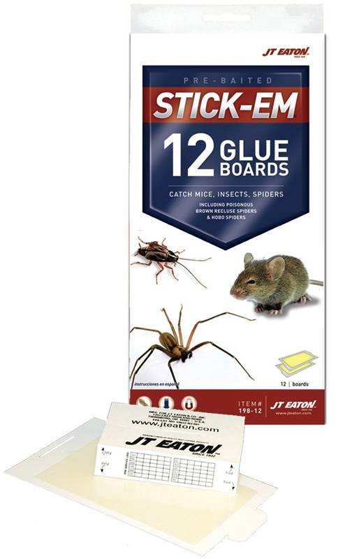 STICK-EM Mouse & Insect Glue Boards 12 Pack Convertible Trap