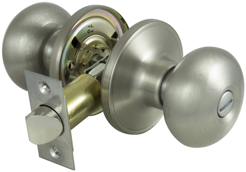 Privacy Door Knob Lockset, Satin Nickel Finish, Steel