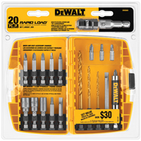 Rapid Load Quick Change Drill Bit Set, 20-Piece, 3/8 in to 1/2 in
