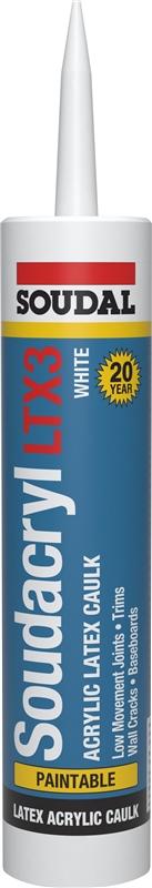 Acrylic Latex Caulk White 10.1 oz Cartridge Paintable UV Resistant