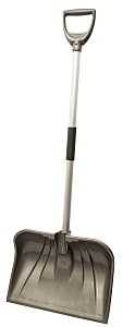 18 in Poly Combo Blade Snow Shovel with Aluminum Handle, D-Grip