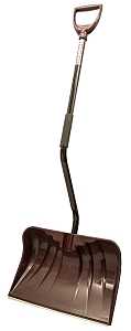 Back-Saver Snow Shovel 20 in Poly Combo Blade Steel Handle D-Grip