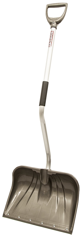 Back-Saver Snow Shovel and Pusher, 18 in Poly Combo Blade